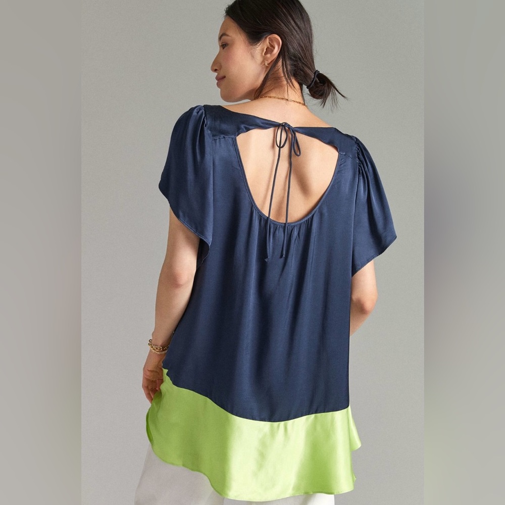Anthropologie X Maeve Colorblock Tunic Blouse - Picture 4 of 4
